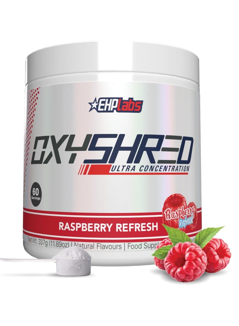 EHP Labs OxyShred Pre Workout Powder - Preworkout Powder Raspberry Refresh, 60 Servings
