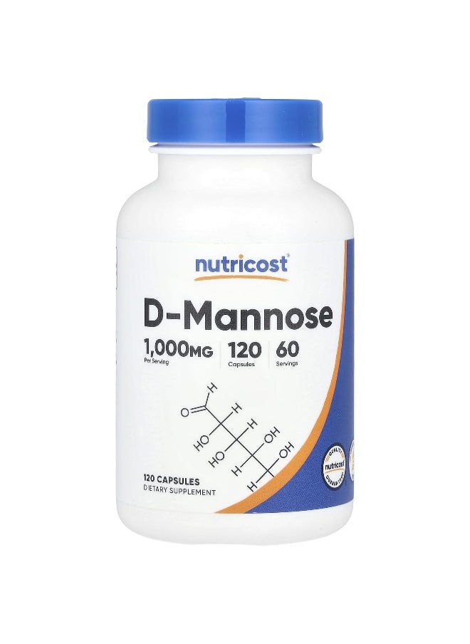 Nutricost Nutricost, D-Mannose, 1,000 mg, 120 Capsules (500 mg per Capsule)  - Image 1