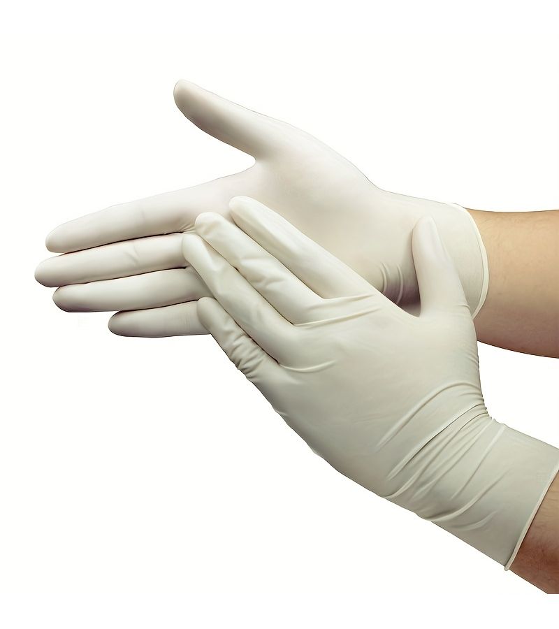 60 قطعة من قفازات اللاتكس disposable مقاس M سميكة ومرنة للغاية ومقاومة للتمزق وخالية من المسحوق ومقاومة للانزلاق لاستخدامها في تنظيف المطبخ والوشم وصبغ الشعر والصالونات - Image 5