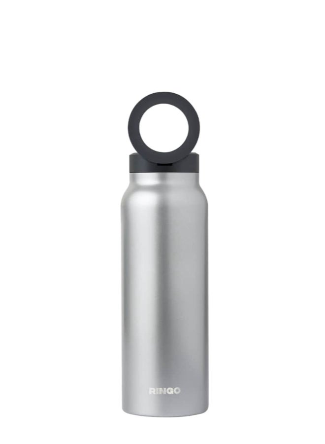 Ringo Water Bottle + Free Magnetic Booster Ring | Stainless Steel Hydration Bottle w/ Integrated MagSafe Phone Mount, 12Hrs Hot/24Hrs Cold, BPA-Free, Works w/ All Devices Android & iOS- Stainless 24Oz - Image 1