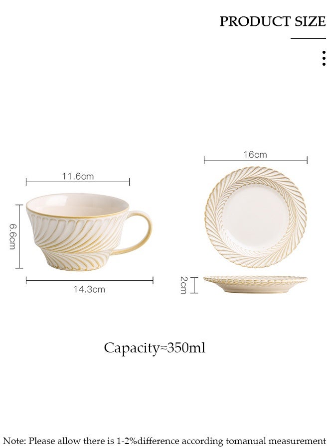 DUNISO طقم فناجين شاي وصحون بنوم بنه من ريترو، طقم شاي بورسلين لحفلات الشاي بعد الظهر، صحن لمطبخ حليب القهوة وغرفة الرسم - Image 2