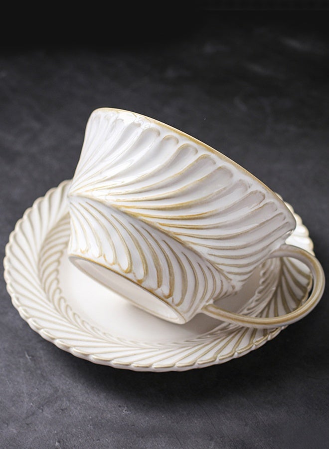 DUNISO طقم فناجين شاي وصحون بنوم بنه من ريترو، طقم شاي بورسلين لحفلات الشاي بعد الظهر، صحن لمطبخ حليب القهوة وغرفة الرسم - Image 5