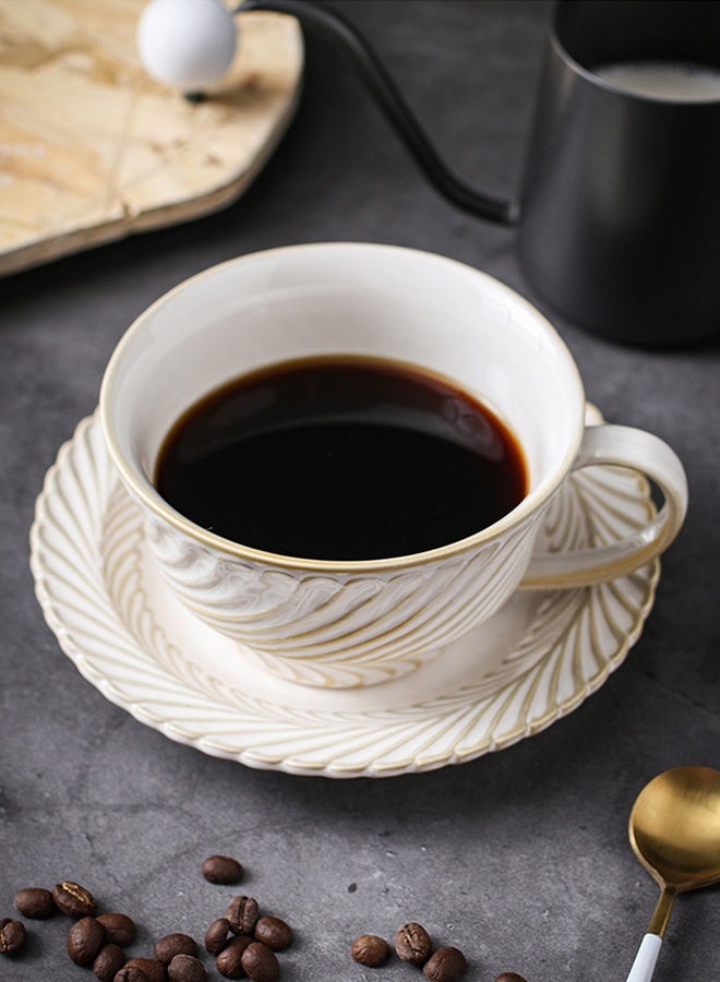 DUNISO طقم فناجين شاي وصحون بنوم بنه من ريترو، طقم شاي بورسلين لحفلات الشاي بعد الظهر، صحن لمطبخ حليب القهوة وغرفة الرسم - Image 4