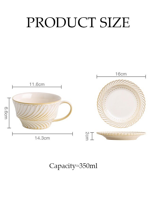 DUNISO Retro Phnom Penh Tea Cups and Saucers Set Porcelain Tea Set for Tea Party Afternoon Tea Cups Saucer for Coffee Milk Kitchen and Drawing Room  - Image 2