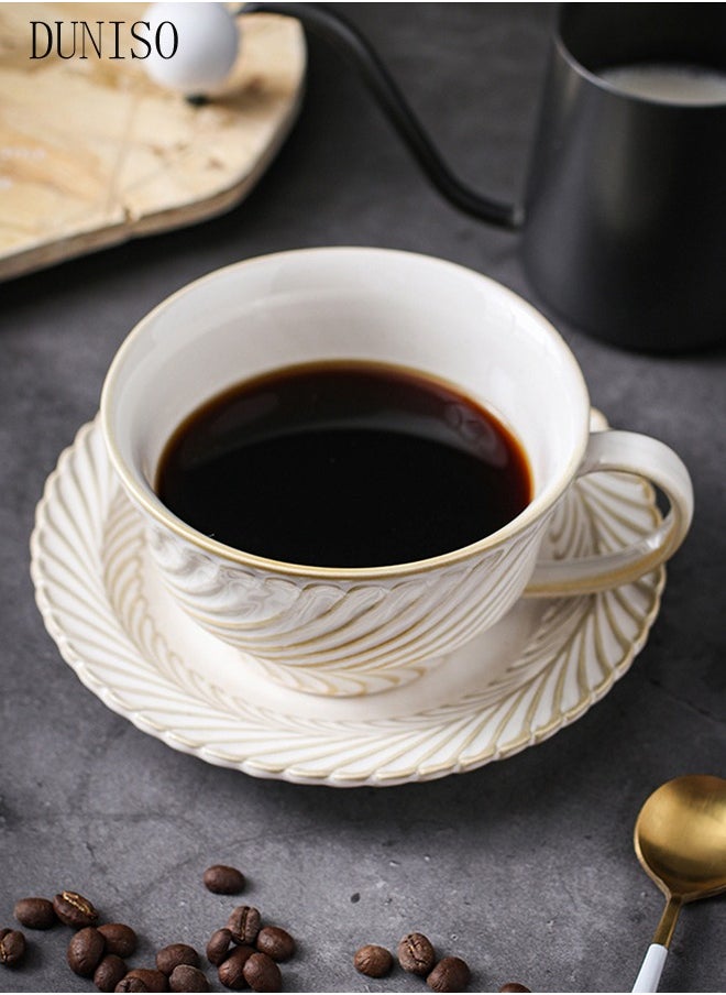 DUNISO Retro Phnom Penh Tea Cups and Saucers Set Porcelain Tea Set for Tea Party Afternoon Tea Cups Saucer for Coffee Milk Kitchen and Drawing Room  - Image 4