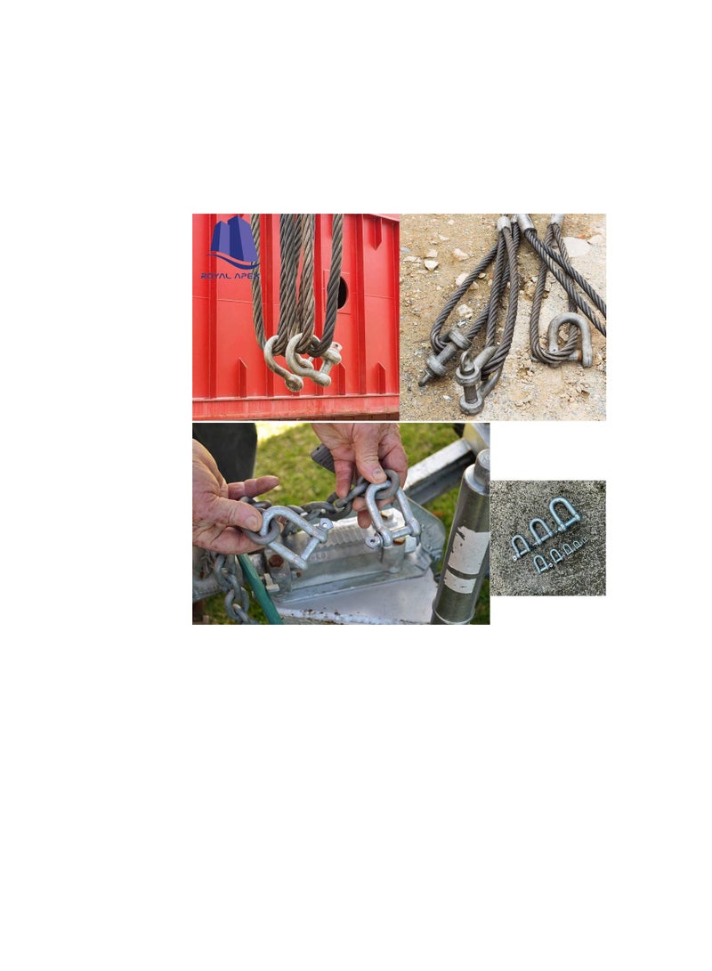 Galvanized Iron (GI) D Ring Shackle Lock, Shackle Hook Clip for Heavy Duty Construction, Chain Link Tow, Marine Shackles, Gym Hook and Vehicle Recovery & DIY Projects… (Pack of 2, 8mm)  - Image 2