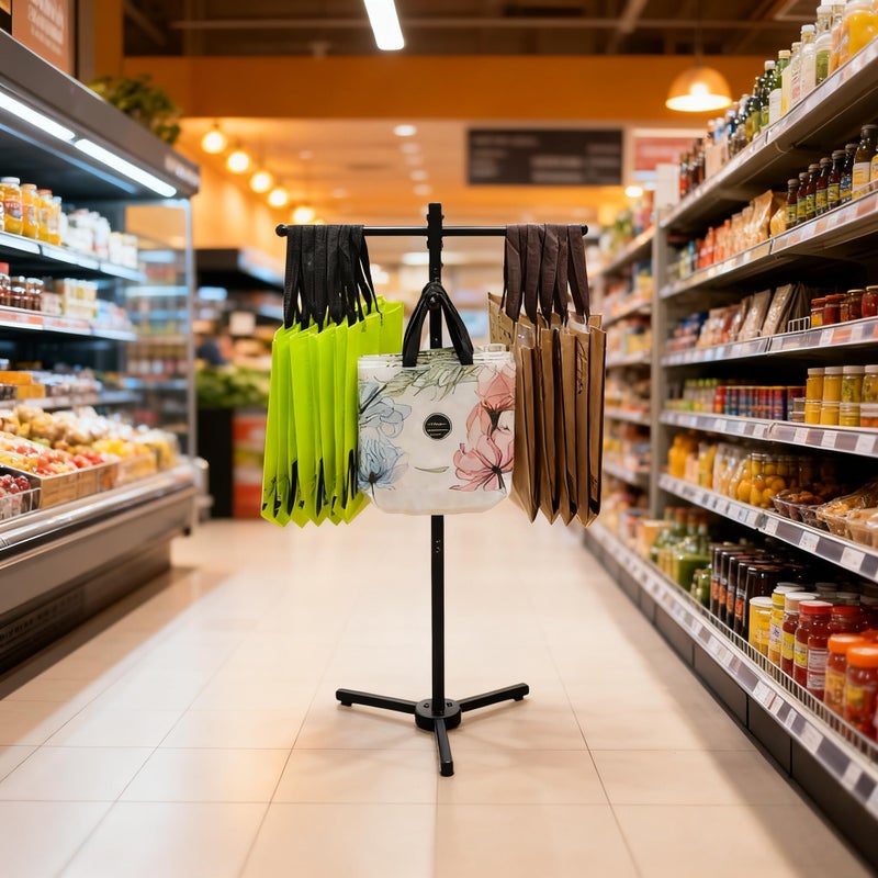 LOFIR Shopping Bag Rack, Tote Rackï¼Œ Arms for Stores, Supermarkets, Market Stalls, Ideal for Bag Display & Merchandising, Entryway&Coat Rack Plant Stand - Image 3