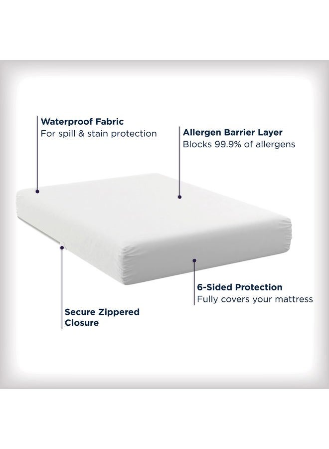 Aller-Ease Waterproof Allergy Protection Zippered Mattress Protector, Twin - Image 3