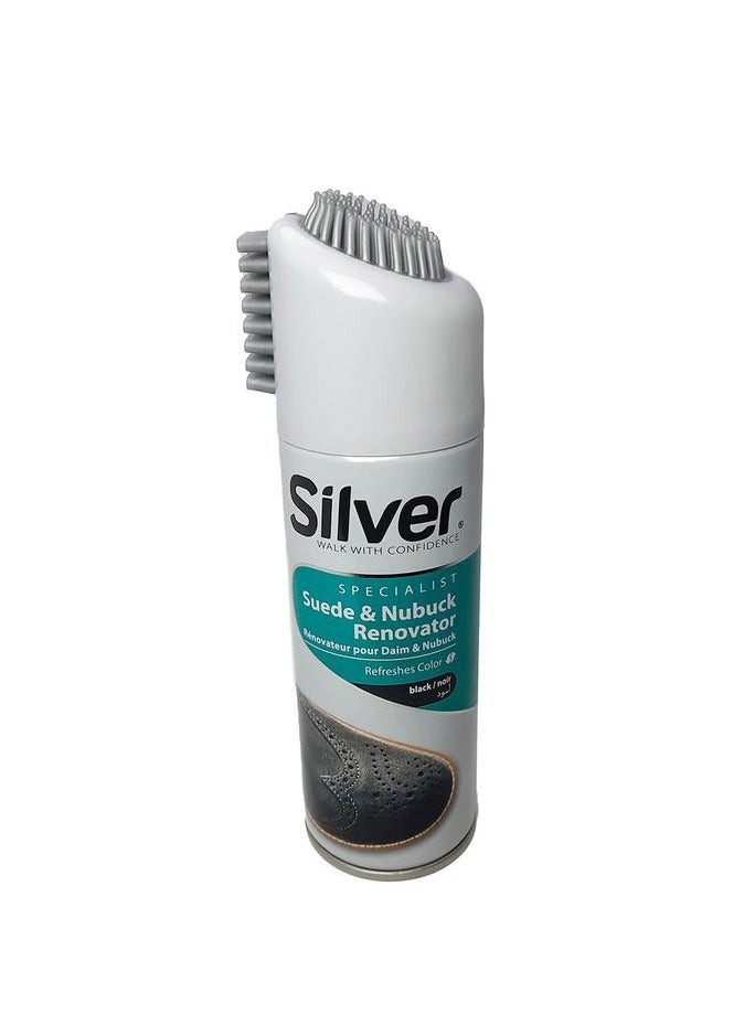 Silver Shoe Care Spray, Suede and Nubuck Renovator, Restores Faded Colors - Black 200 ml - Image 2
