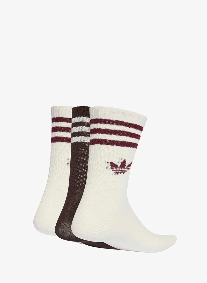 adidas Originals 3 Pack 3 Stripes Crew Socks