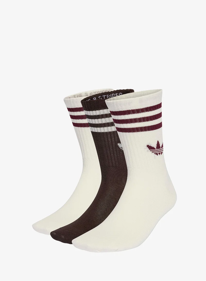adidas Originals 3 Pack 3 Stripes Crew Socks