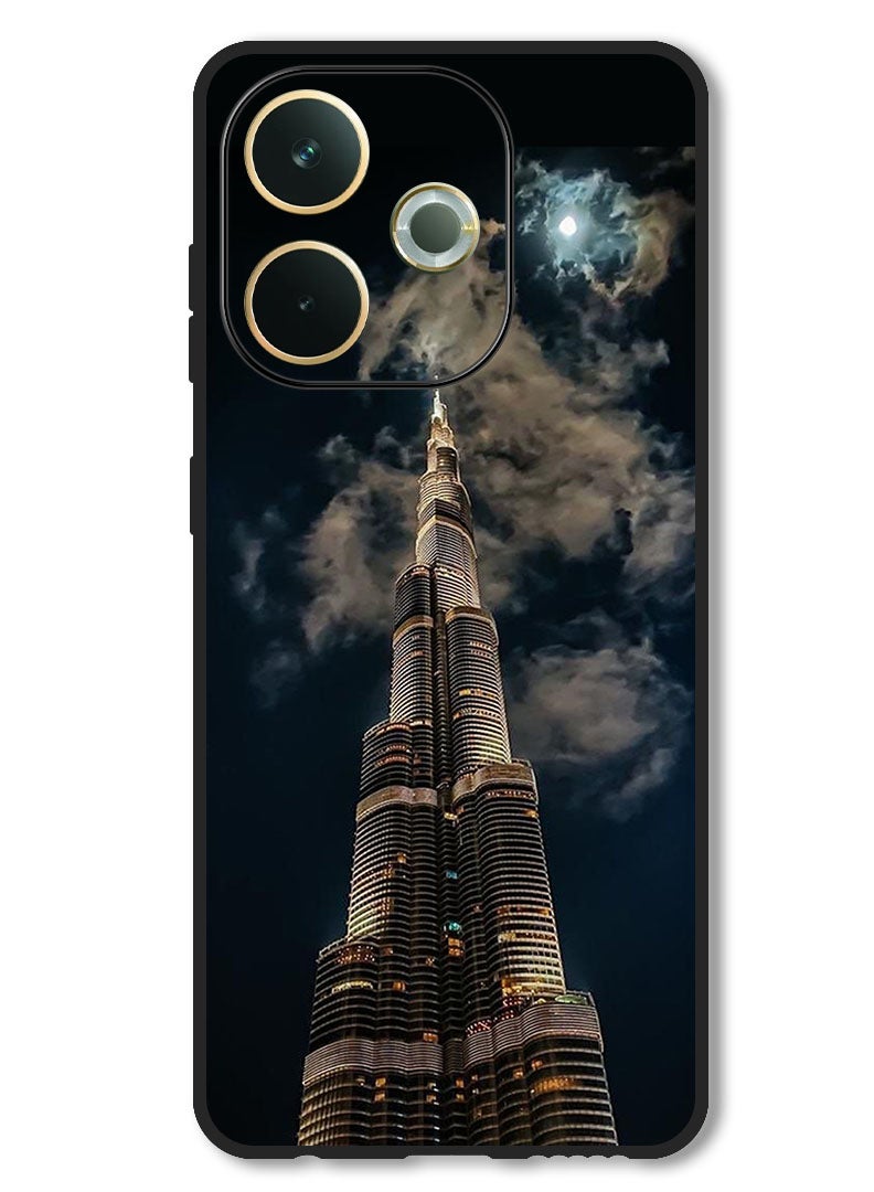 Theodor Case Compatible with Oppo A5 Pro Protection Shockproof Bumper Cover Burj Khalifa In Night - Image 1