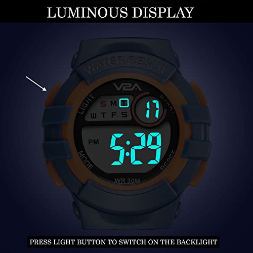 V2A Dinosaur Kids Watch for Boys Age 3-10 - Cartoon Printed Band Watch, Multi-Functional 30 M Waterproof Digital Sports Watches for 3 4 5 6 7 8 Year Old Boy and Girl - Image 5
