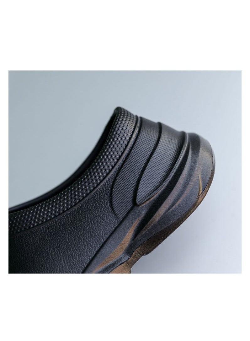 أحذية جراحية، أحذية طهاة، أحذية للجنسين، مغلقة بالكامل وجيدة التهوية، أحذية واقية، مناسبة للأطباء والممرضات والطهاة وموظفي المختبرات، صنادل مانعة للانزلاق (أسود). - Image 3