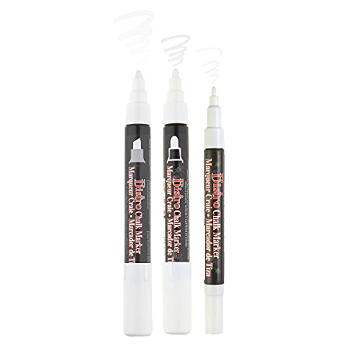 Marvy Uchida UCHIDA 48023-3A Bistro Chalk Marker, 3 Tip Sizes, White - Image 5
