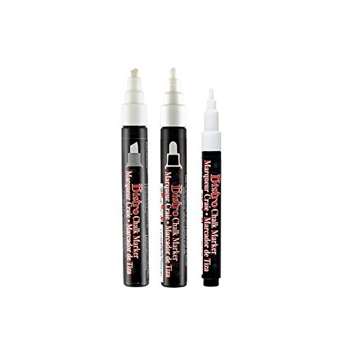 Marvy Uchida UCHIDA 48023-3A Bistro Chalk Marker, 3 Tip Sizes, White - Image 2