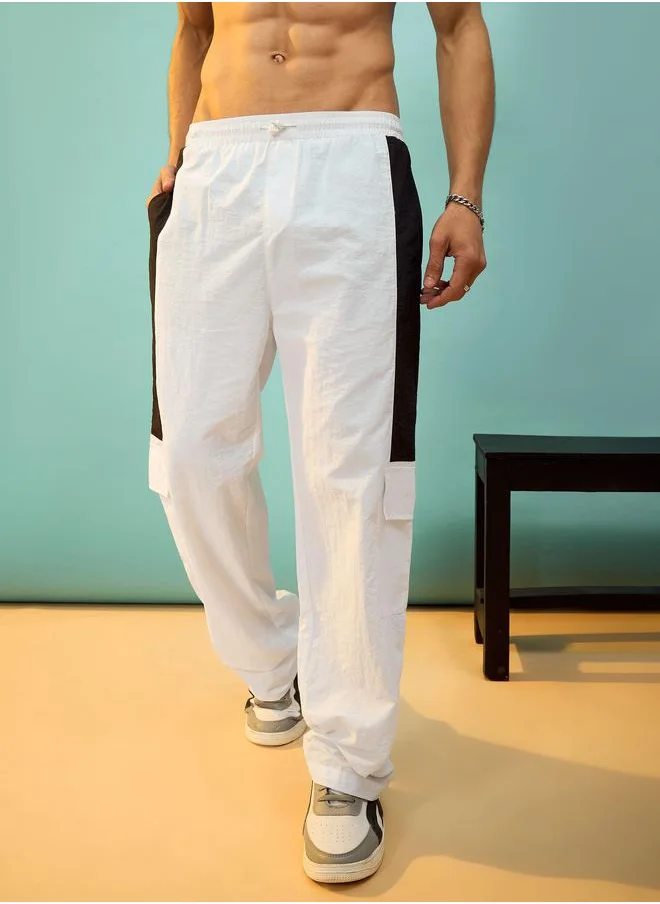 ماسكلن ساسافراس Flap Pocket Parachute Pants with Contrast Panel by Styli