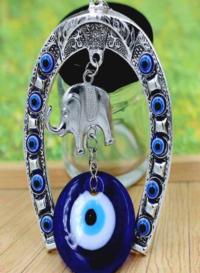 SYOSI Blue Evil Eye Ornament Elephant Lucky Car Charms Turkish Horseshoe Hanging Good Luck Blessing Gift for Home Car - Image 4