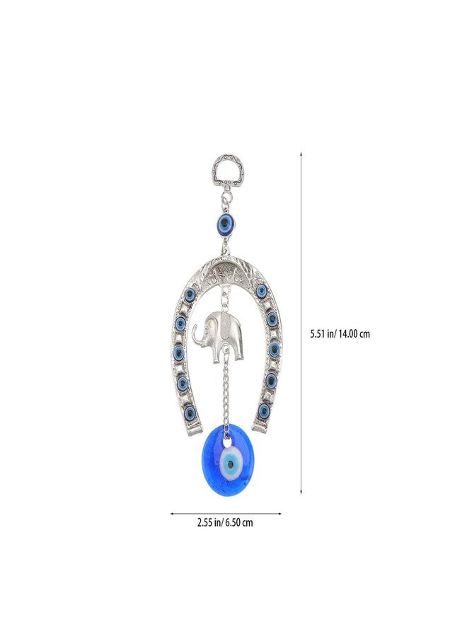 SYOSI Blue Evil Eye Ornament Elephant Lucky Car Charms Turkish Horseshoe Hanging Good Luck Blessing Gift for Home Car - Image 2