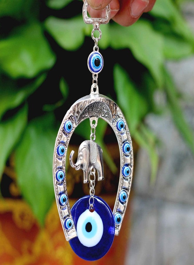 SYOSI Blue Evil Eye Ornament Elephant Lucky Car Charms Turkish Horseshoe Hanging Good Luck Blessing Gift for Home Car - Image 3