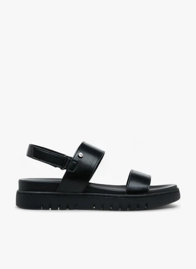سيليست Women'S Solid Sandals With Hook And Loop Closure