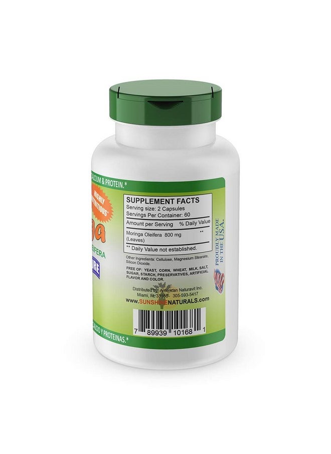 Sunshine Naturals Moringa Dietary Supplement. 100% Pure Organic Antioxidant Immune System And Digestive Aid. 120 Capsules  - Image 4
