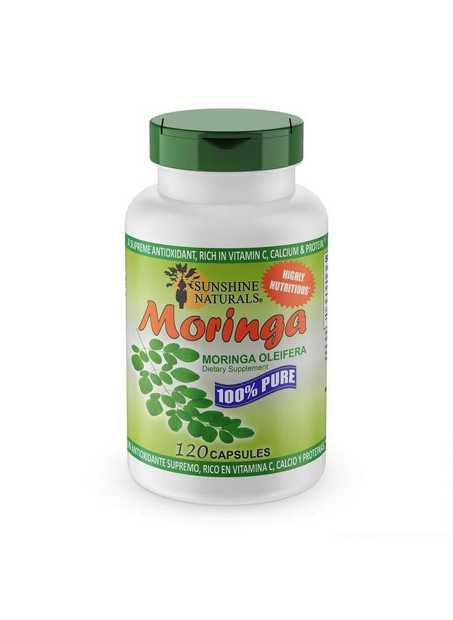 Sunshine Naturals Moringa Dietary Supplement. 100% Pure Organic Antioxidant Immune System And Digestive Aid. 120 Capsules  - Image 2