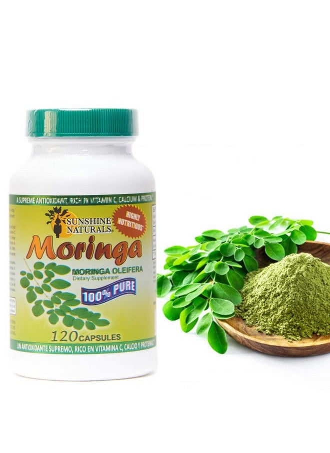 Sunshine Naturals Moringa Dietary Supplement. 100% Pure Organic Antioxidant Immune System And Digestive Aid. 120 Capsules  - Image 5