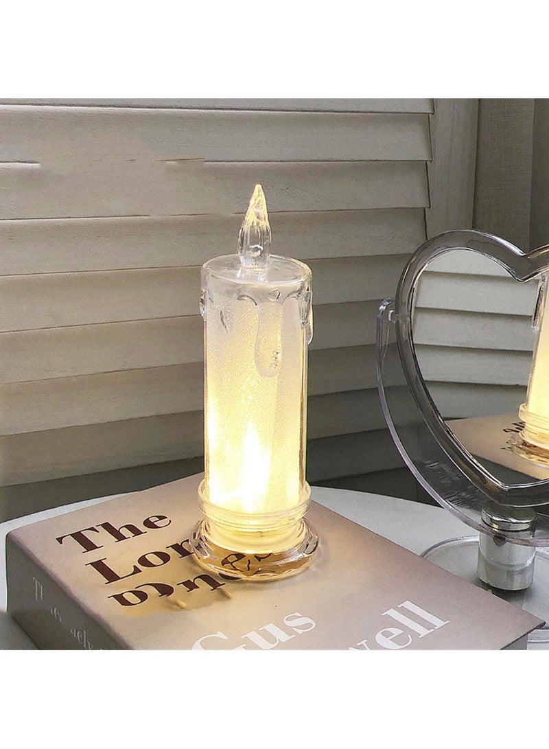 LED Flameless Candles, 4PCS Flameless Votive Candles, Romantic Decoration Night Light, Flameless Flickering Electric Fake Candle for Wedding Table Festival Bedroom Decorations - Image 1