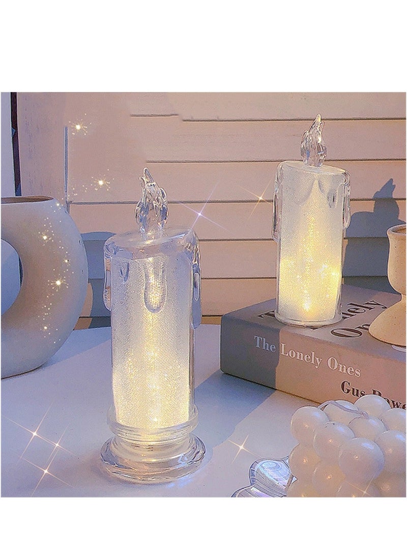 LED Flameless Candles, 4PCS Flameless Votive Candles, Romantic Decoration Night Light, Flameless Flickering Electric Fake Candle for Wedding Table Festival Bedroom Decorations - Image 4