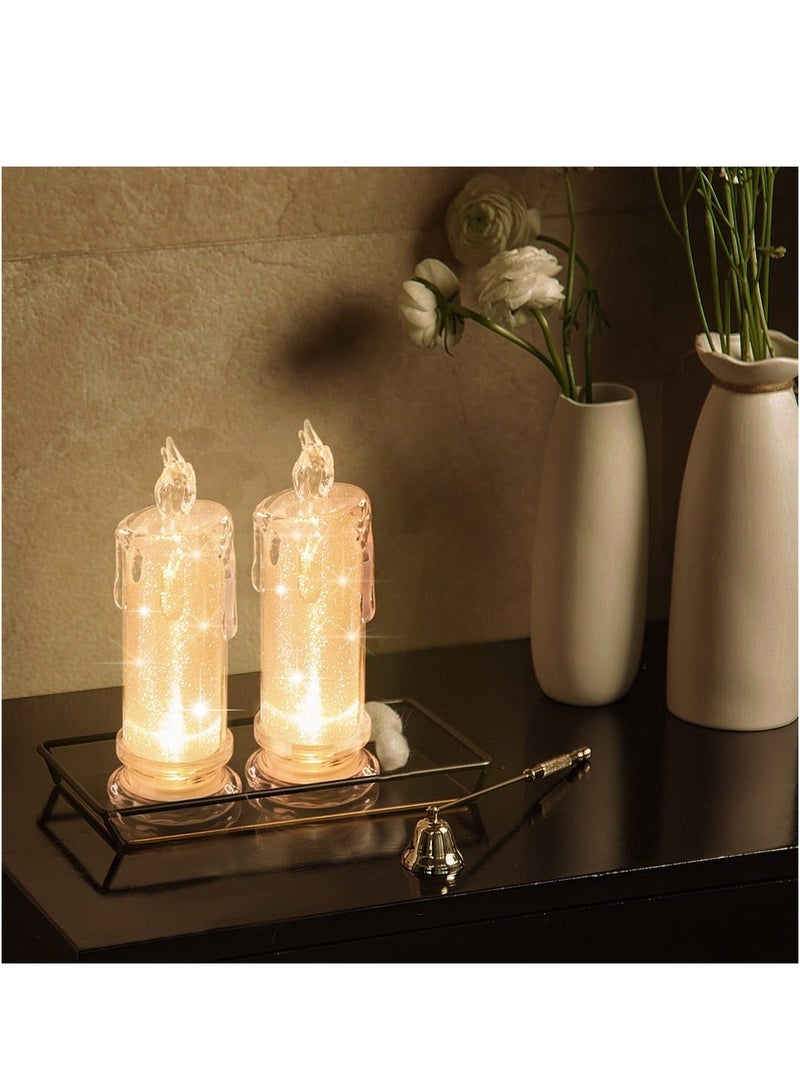 LED Flameless Candles, 4PCS Flameless Votive Candles, Romantic Decoration Night Light, Flameless Flickering Electric Fake Candle for Wedding Table Festival Bedroom Decorations - Image 2