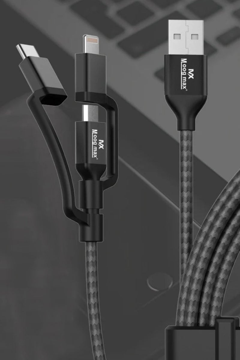 MOOGMAX MX004 - 3 In 1 Certified Charging Cable, Black - Image 1