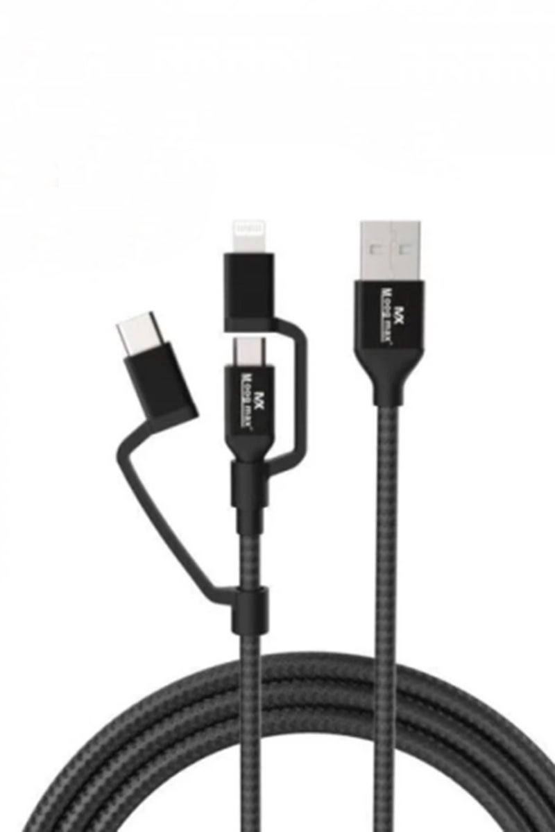 MOOGMAX MX004 - 3 In 1 Certified Charging Cable, Black - Image 2