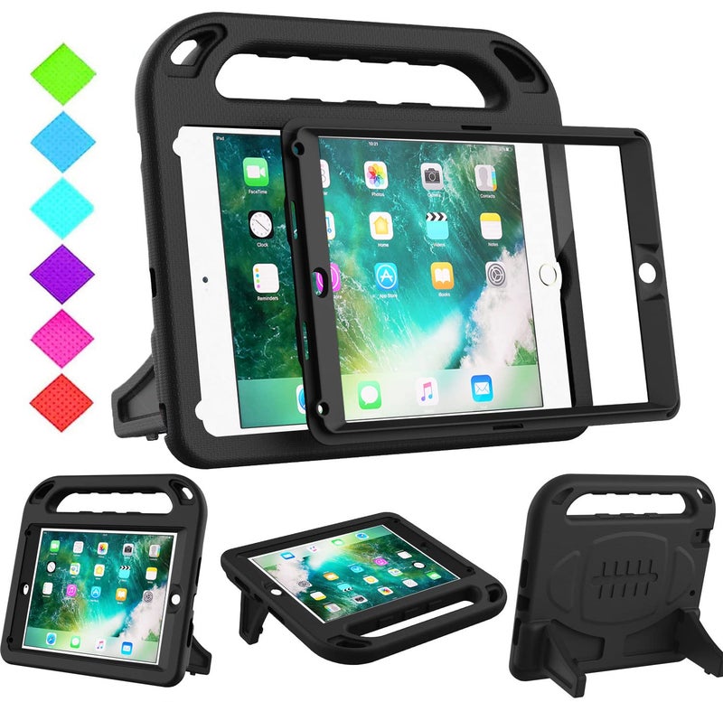 BMOUO Kids Case for iPad 97 20182017iPad Air 21Pro 97Builtin Screen Protector Shockproof Handle Convertible Stand Case for iPad 97 Inch 2018 6th Generation2017 5th GenerationBlack