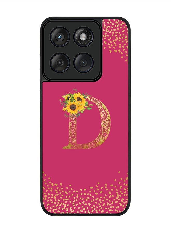 Stylizedd For Motorola MOTO Edge 60 Fusion/ Edge 60 Case,Slim fit Camera Protection, Shockproof Thin Phone cover  - Custom Floral Monogram - D ( Deep Pink ) - Image 1