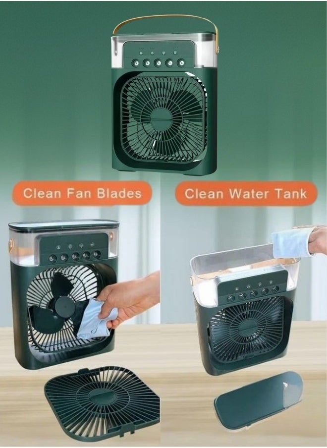 Generic Weidasi Water Mist Spray Fan, 600ML Water Capacity Misting Fan USB Desktop Humidification Cooling Fan Desk Fan with Mist Spray Portable Misting Fan Water Cooled Fan for Home Office Camping And more ((Green))  - Image 2