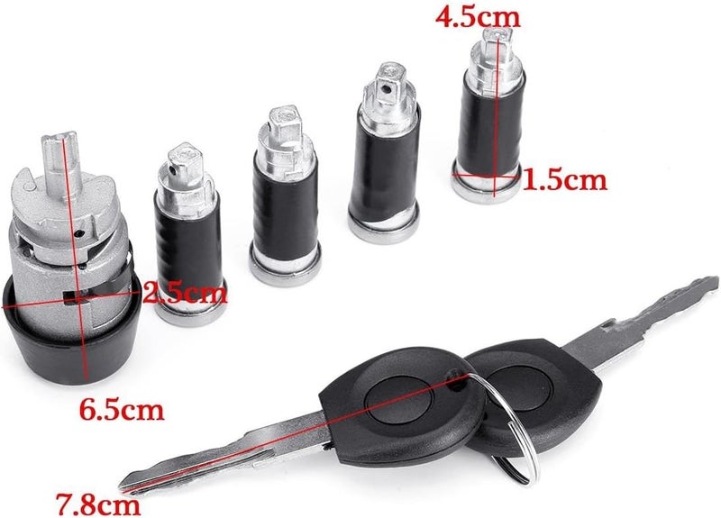 DEMULAX Ignition Switch and Door Lock Barrel Set for VW T4 - Image 5