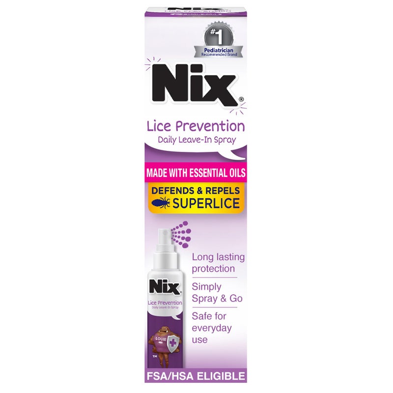 Nix Lice Prevention Daily Leave-In Spray for Kids, Long-Lasting Protection, Repels Superlice, 6 Fl Oz - Image 1