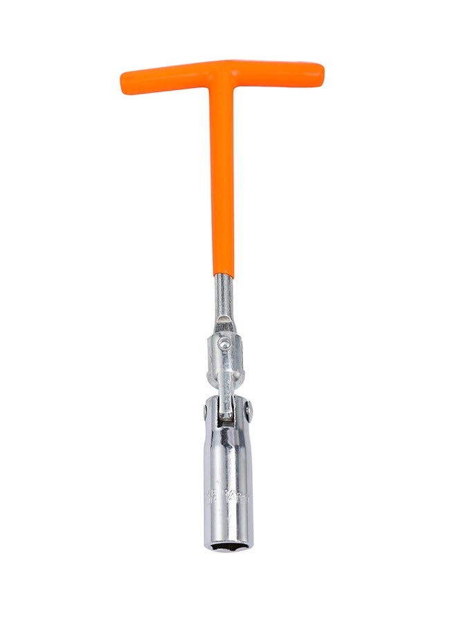 Spark Plug T-Wrench -14mm Orange- Universal Joint Wrench with Ergonomic Handle -for Automotive Engine Maintenance, Car Repair, Spark Plug Removal and Installation -for DIY and Professional Use - Image 1