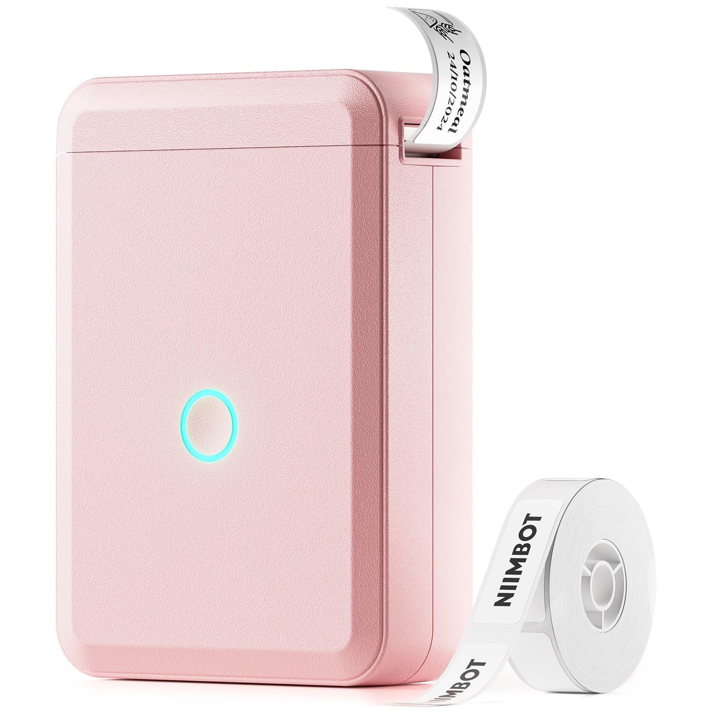 NIIMBOT D110 Label Maker Machine with Tape, Small Thermal Sticker Printer with 0.59''x1.18'' Labels, Portable Bluetooth Connection, Monochrome,Pink