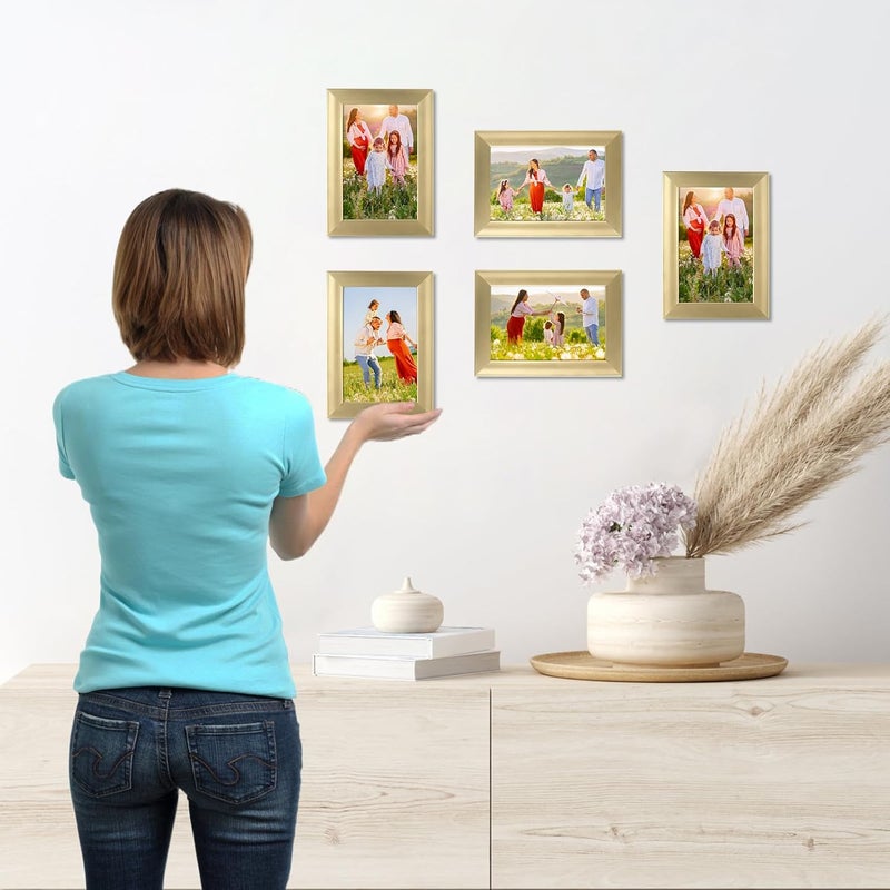 جيفت جاردن إطار صور ، مقاس 10 سم × 15 سم (4×6)، ذهبي، حديث، عبوة متعددة من 12 قطعة، عبوة بالجملة، للعرض على الحائط أو الطاولة - Image 4