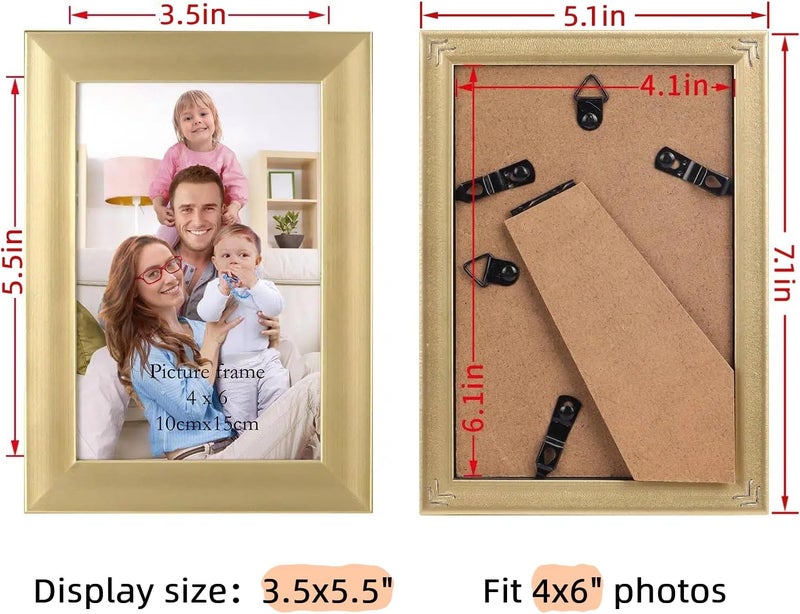 جيفت جاردن إطار صور ، مقاس 10 سم × 15 سم (4×6)، ذهبي، حديث، عبوة متعددة من 12 قطعة، عبوة بالجملة، للعرض على الحائط أو الطاولة - Image 3