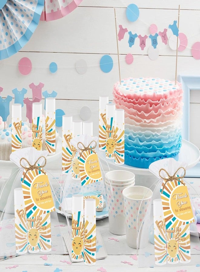 Nlicrst 50 PCS Here Comes The Sun Baby Shower Lip Balms Bulk Gift for Guests,Thank You Gifts Sun Birthday Supplies Stuffers,Favors Boys Girls Games Neutral Gender Reveal Favors Party Decorations(Sun) - Image 5