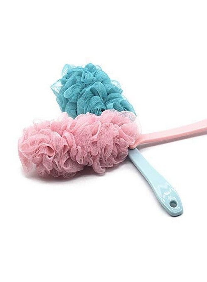 HAPPYMATES Bath Body Brush, With Loofa Long Handle Cleaning Scrubber with Loofah Sponge Shower Brush for Wet or Dry Brushing (2 Pcs Handle Brush + 2 Loofa) - Image 4