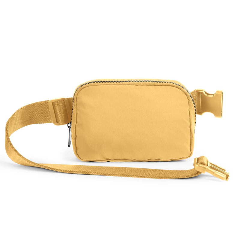 ODODOS Unisex Mini Belt Bag with Adjustable Strap Small Fanny Pack for Workout Running Traveling Hiking, Buff Yellow - Image 3