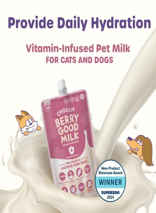 Choolip Berry Good Milk - 10-Pack Lactose-Free Vitamin Milk for Cats & Dogs | Vet-Formulated Pet Drink Supporting Urinary, Joint & Digestive Health | Grain-Free, Ready to Serve - Image 2