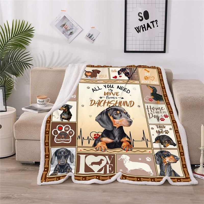 Juirnost هدايا juirnost dachshund هدايا daschund للنساء هدايا الكلب وينر للنساء dachshund بطانية daschund هدايا عشاق الكلاب الهدايا للنساء dachshund هدايا لعشاق dachshund بطانية للأريكة 50 "× 60" "" - Image 4
