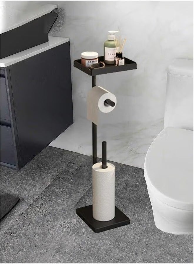HOMESTAR Bathroom Paper Holder Stand with Phone Shelf Toliet Decor Decoration Tissue Roll Free Standing Storage for Floor Dispenser  - Image 1