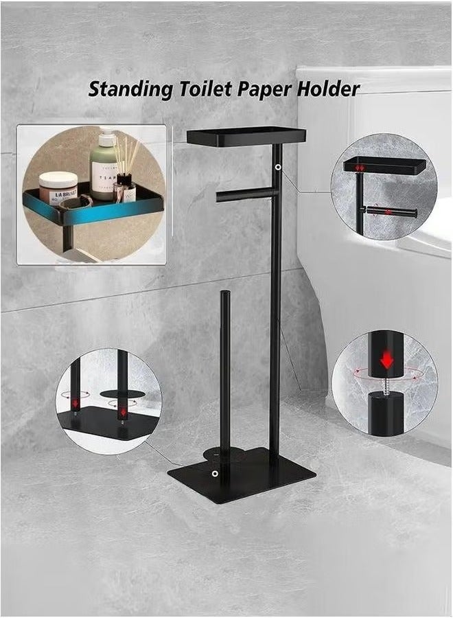 HOMESTAR Bathroom Paper Holder Stand with Phone Shelf Toliet Decor Decoration Tissue Roll Free Standing Storage for Floor Dispenser  - Image 5