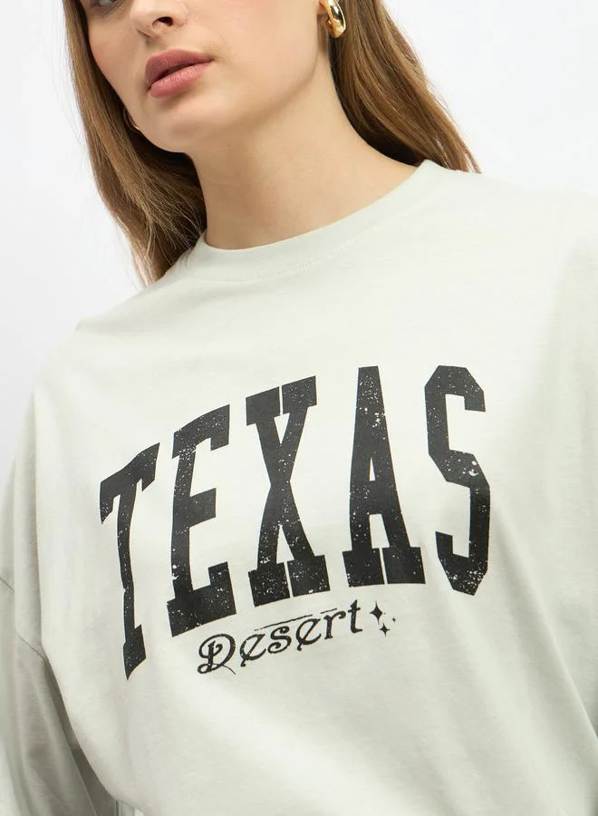 Styli Styli Graphic Print Dropped Shoulder Oversized T-Shirt